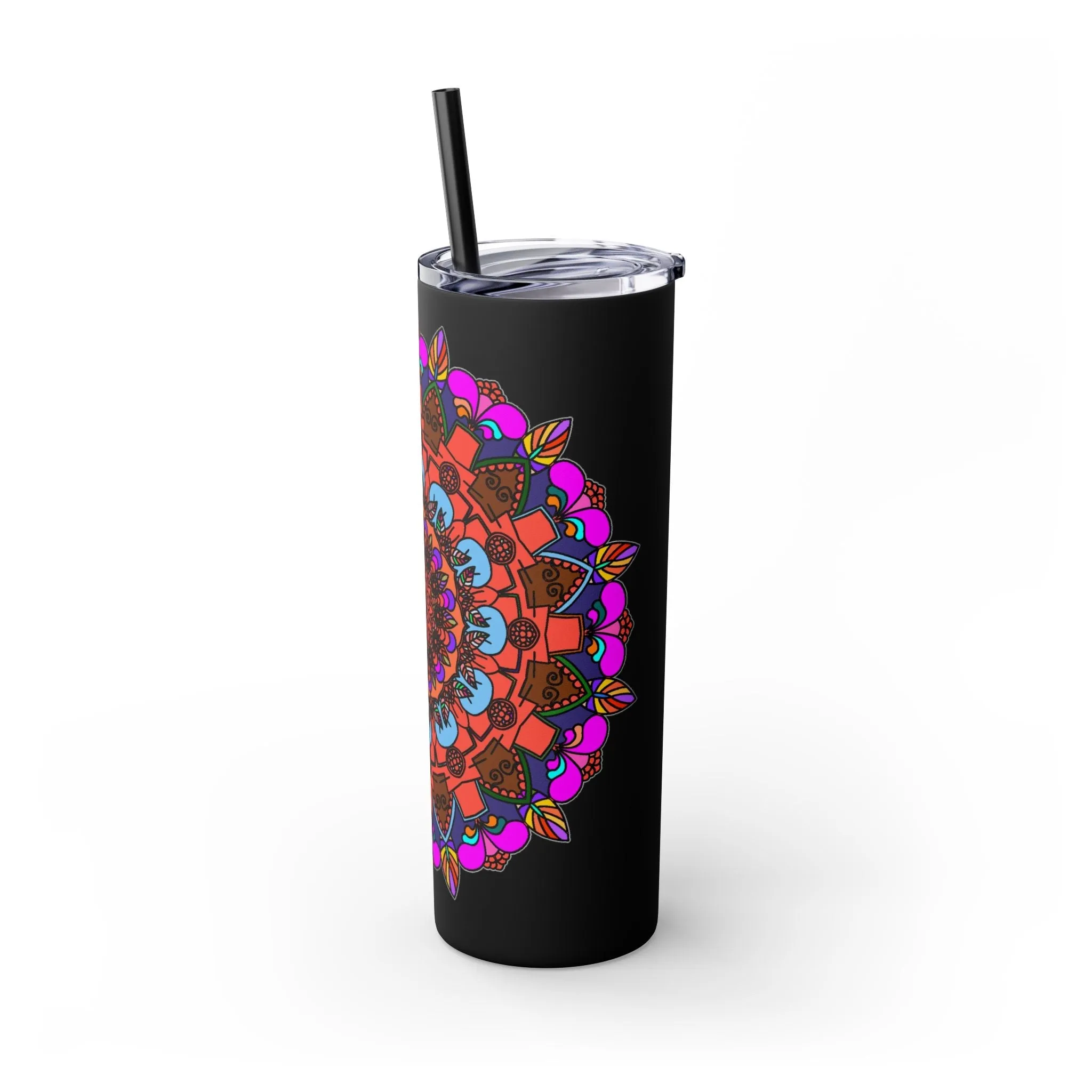 Hand-drawn Colorful Mandala Skinny Tumbler - BPA-Free