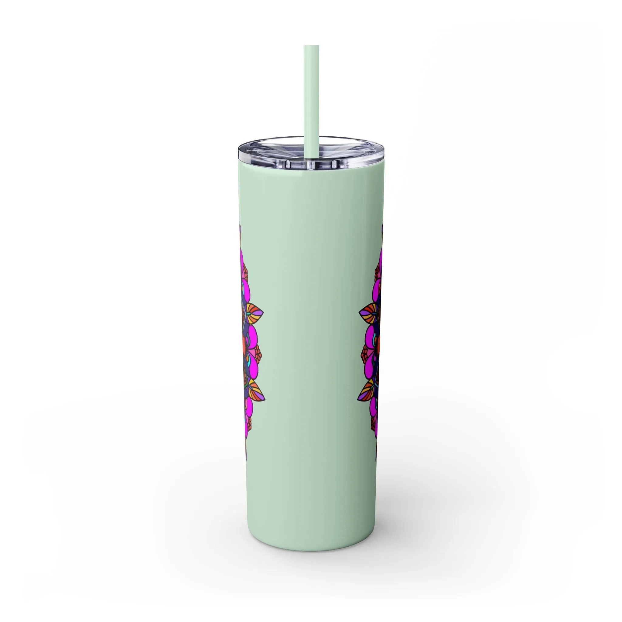 Hand-drawn Colorful Mandala Skinny Tumbler - BPA-Free