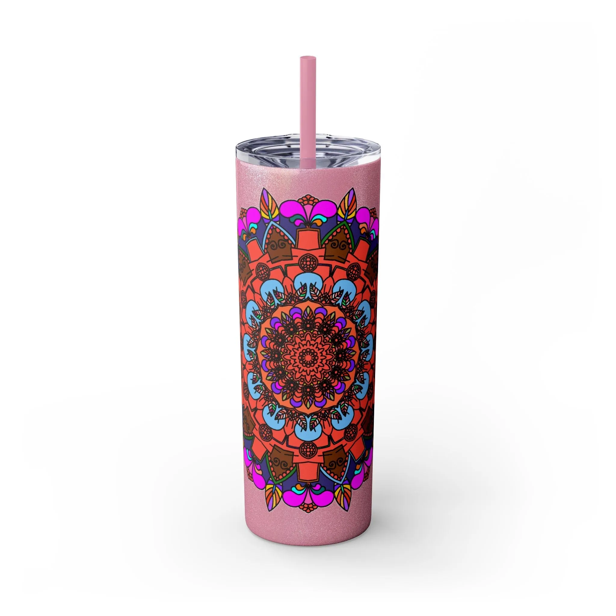 Hand-drawn Colorful Mandala Skinny Tumbler - BPA-Free