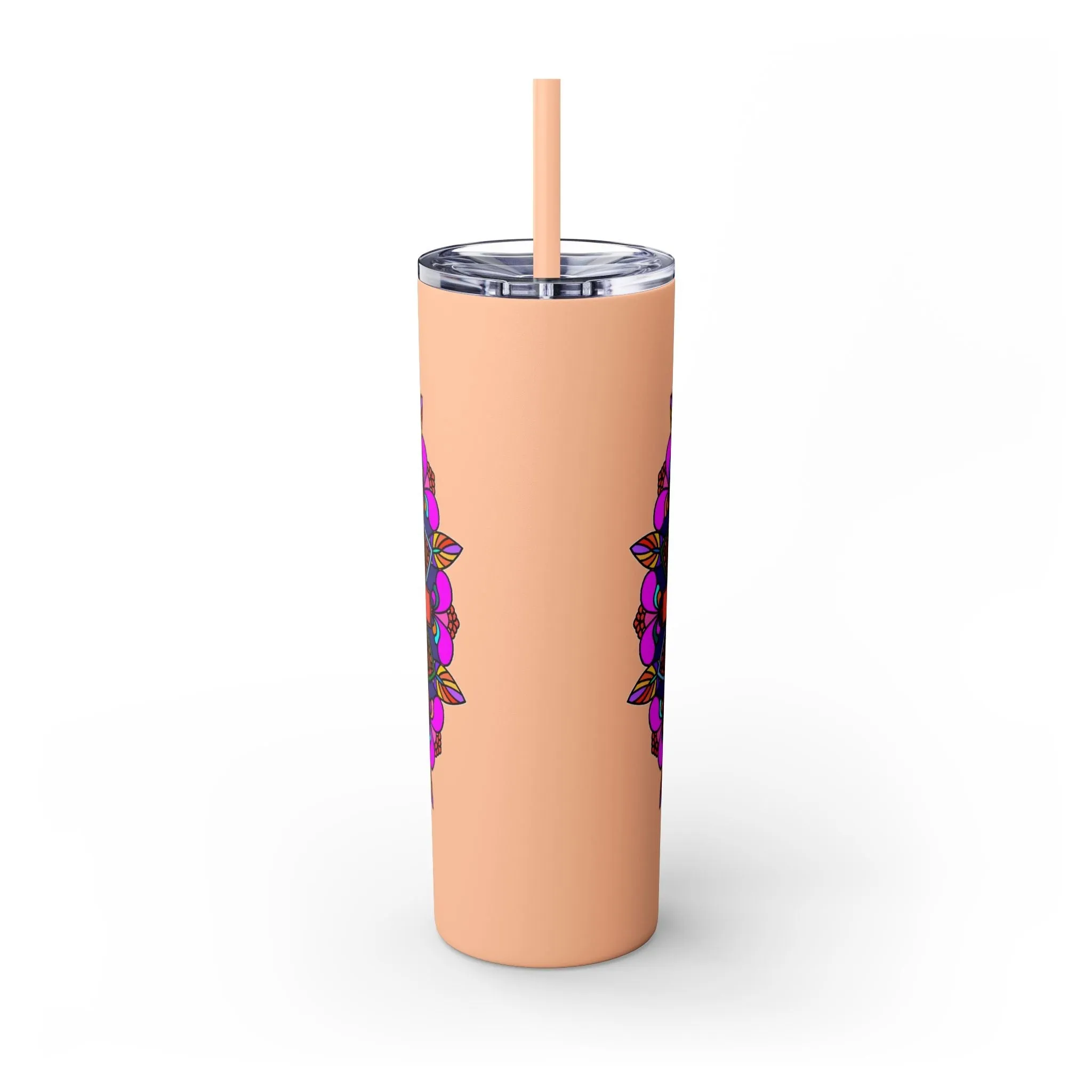 Hand-drawn Colorful Mandala Skinny Tumbler - BPA-Free