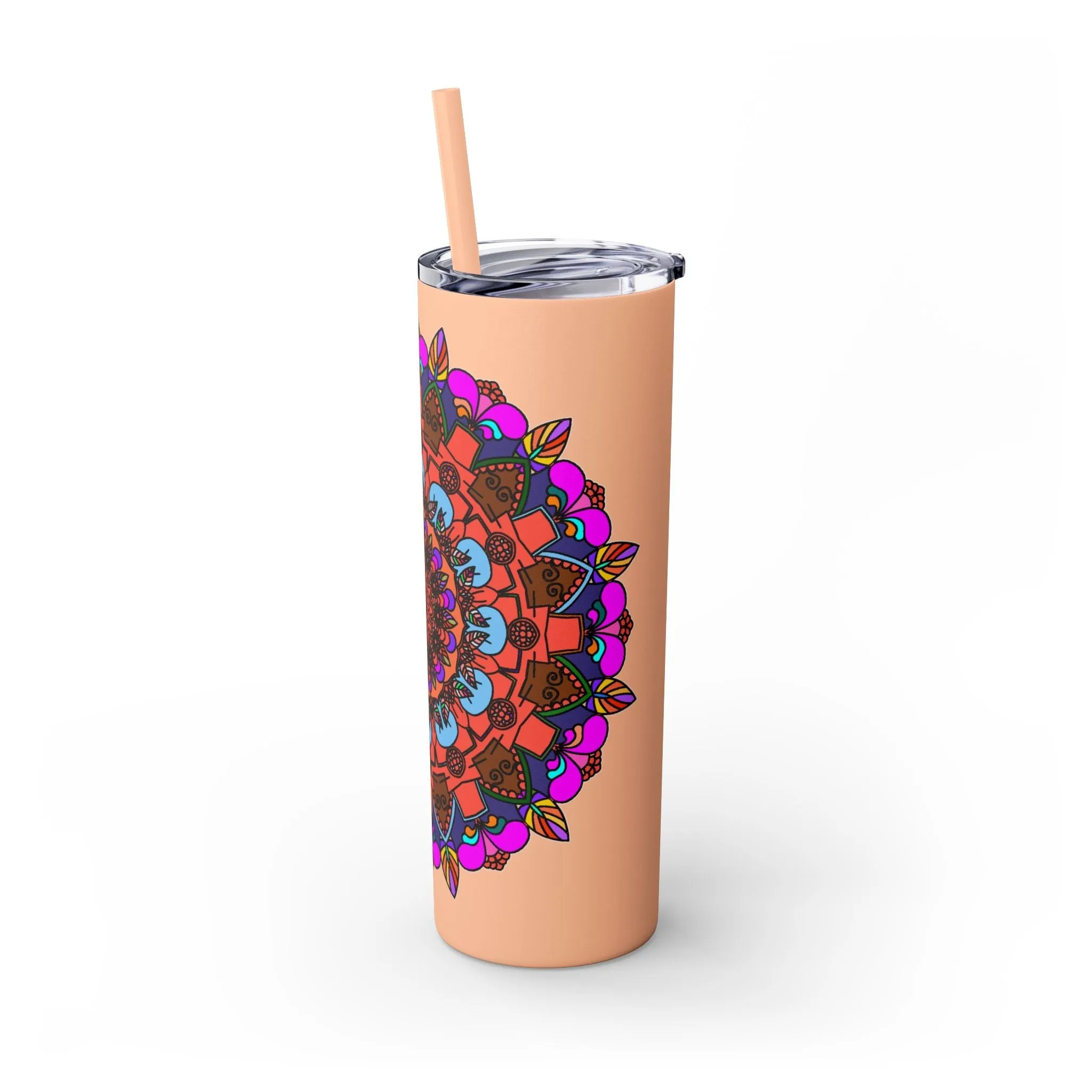 Hand-drawn Colorful Mandala Skinny Tumbler - BPA-Free