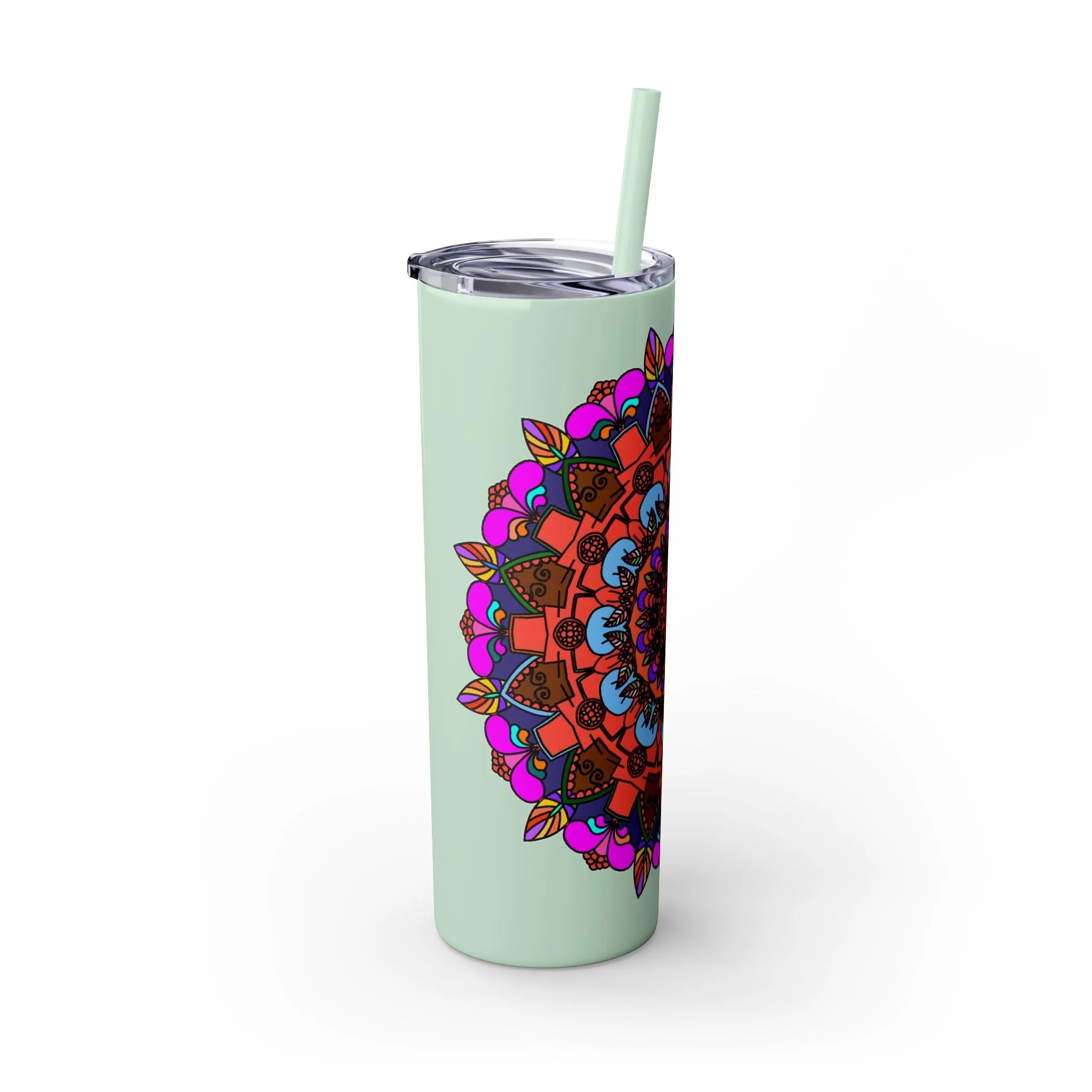 Hand-drawn Colorful Mandala Skinny Tumbler - BPA-Free