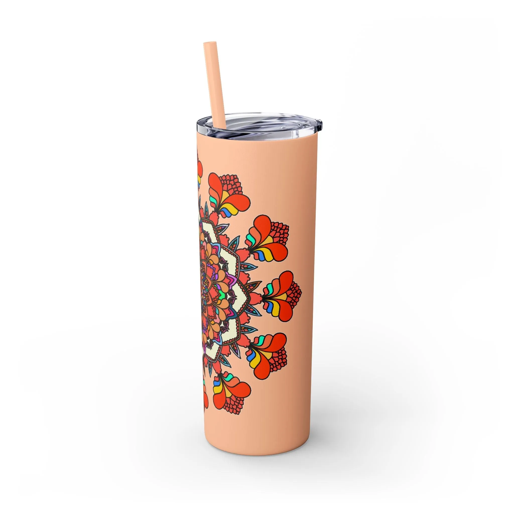 Handmade Mandala Design Skinny Tumbler 20oz - Hot/Cold - BPA-Free