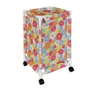 HOKIPO Oxford Fabric Laundry Basket Trolley With Wheels - 65x35x35 cm, Multicolor