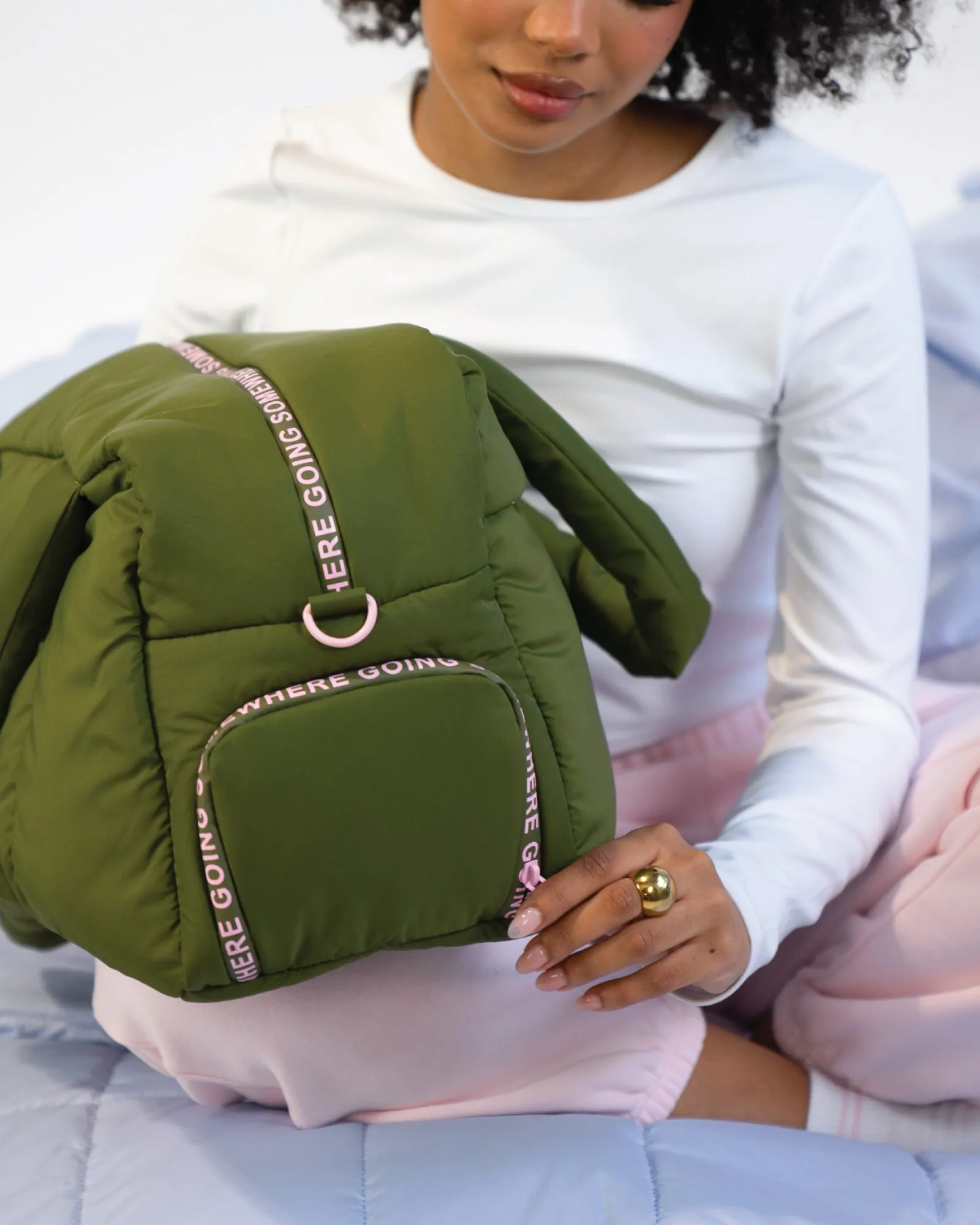 Khaki Marshmallow Duffle Bag