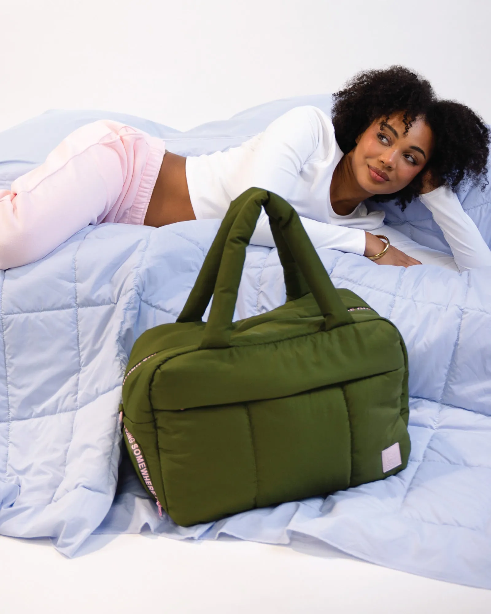 Khaki Marshmallow Duffle Bag