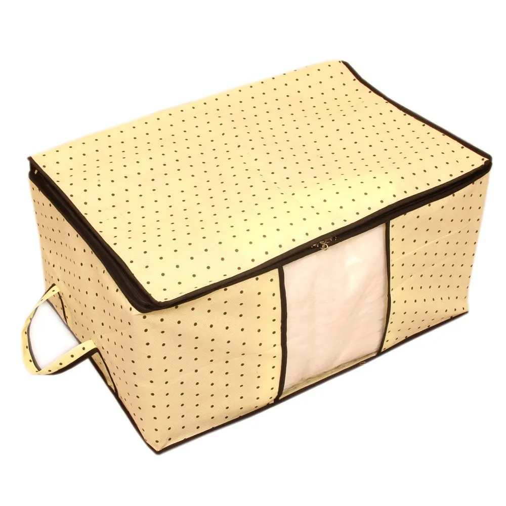 Kuber Industries 3 Piece Rectangular Non Woven Underbed Storage Organiser Set (Extra Large, Cream) CTSN060