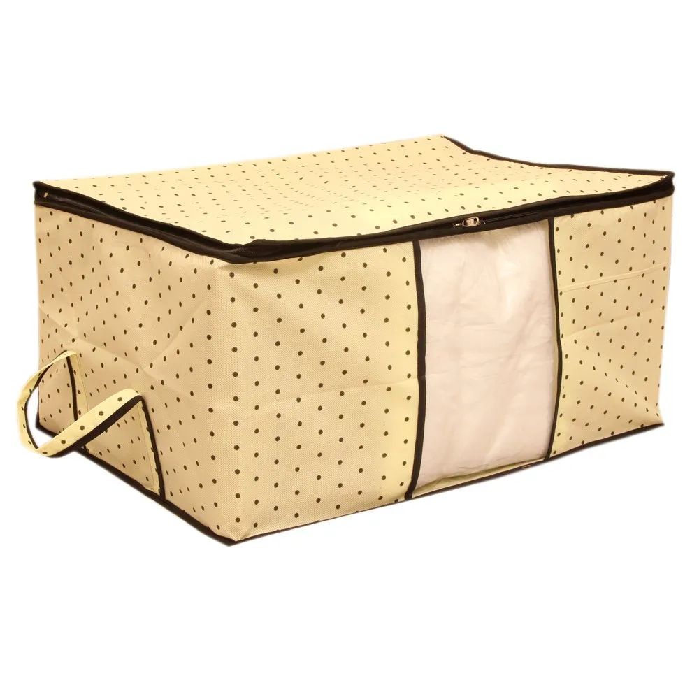 Kuber Industries 3 Piece Rectangular Non Woven Underbed Storage Organiser Set (Extra Large, Cream) CTSN060