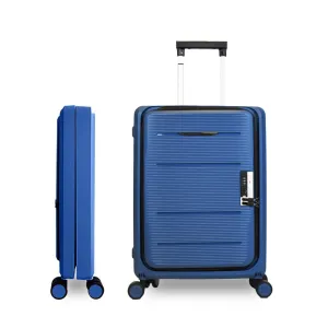 Kuber Industries Luggage Bag | Trolley Bags for Travel | Collapsible Luggage Bag | Travelling Bag | Trolley Bags for Suitcase | Lightweight Luggage Bag | 20 Inch | Pack of 3 | Navy Blue