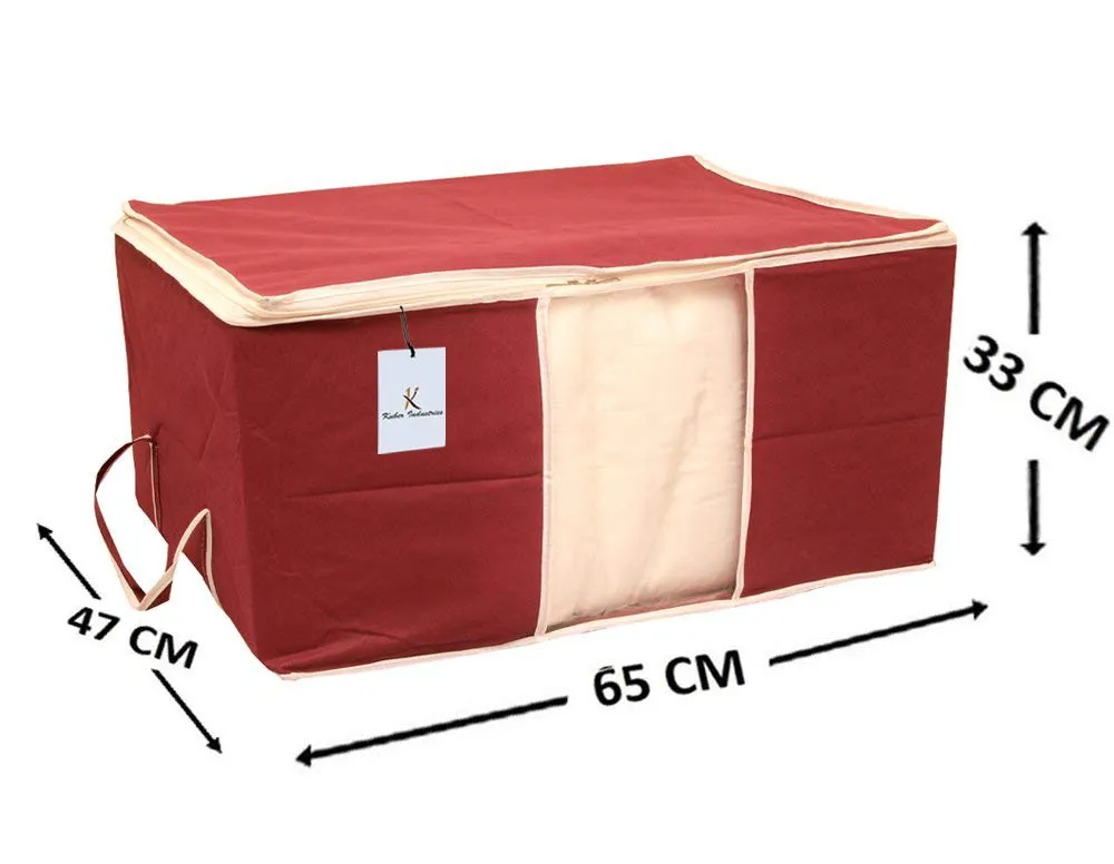 Kuber Industries Non Woven Underbed Rectangular Storage Organiser Set, Extra Large, Maroon (CTSN038), 2 Piece
