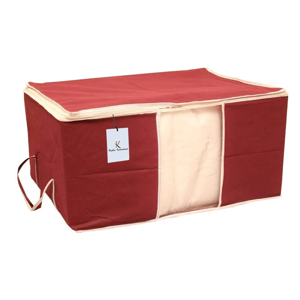 Kuber Industries Non Woven Underbed Rectangular Storage Organiser Set, Extra Large, Maroon (CTSN038), 2 Piece