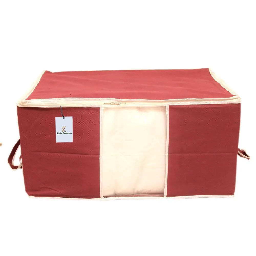 Kuber Industries Non Woven Underbed Rectangular Storage Organiser Set, Extra Large, Maroon (CTSN038), 2 Piece