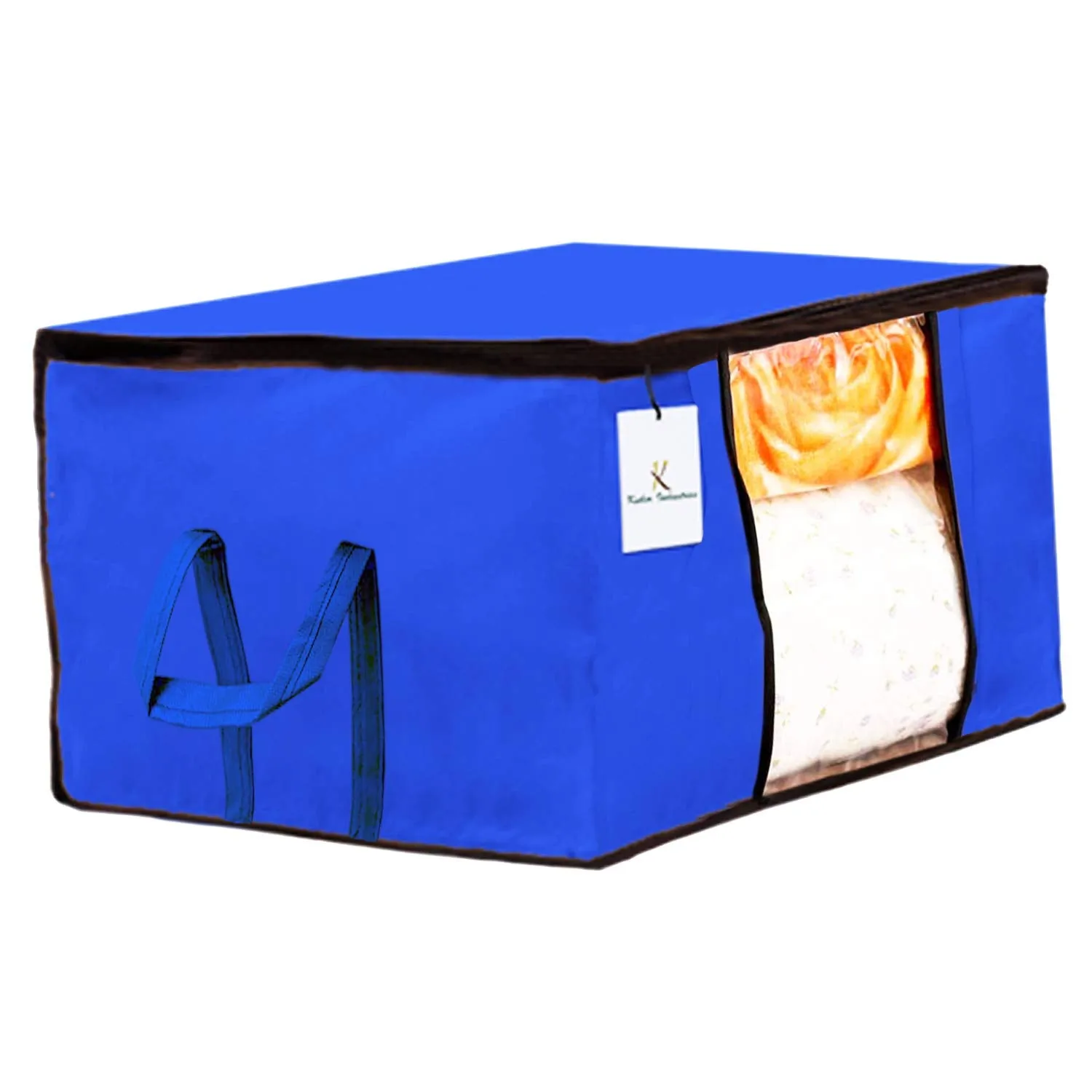 Kuber Industries Underbed Storage Bag, Storage Organiser, Blanket Cover Set of 3 - Pink,Royal Blue,Dark Brown Extra Large Size-CTKTC23941