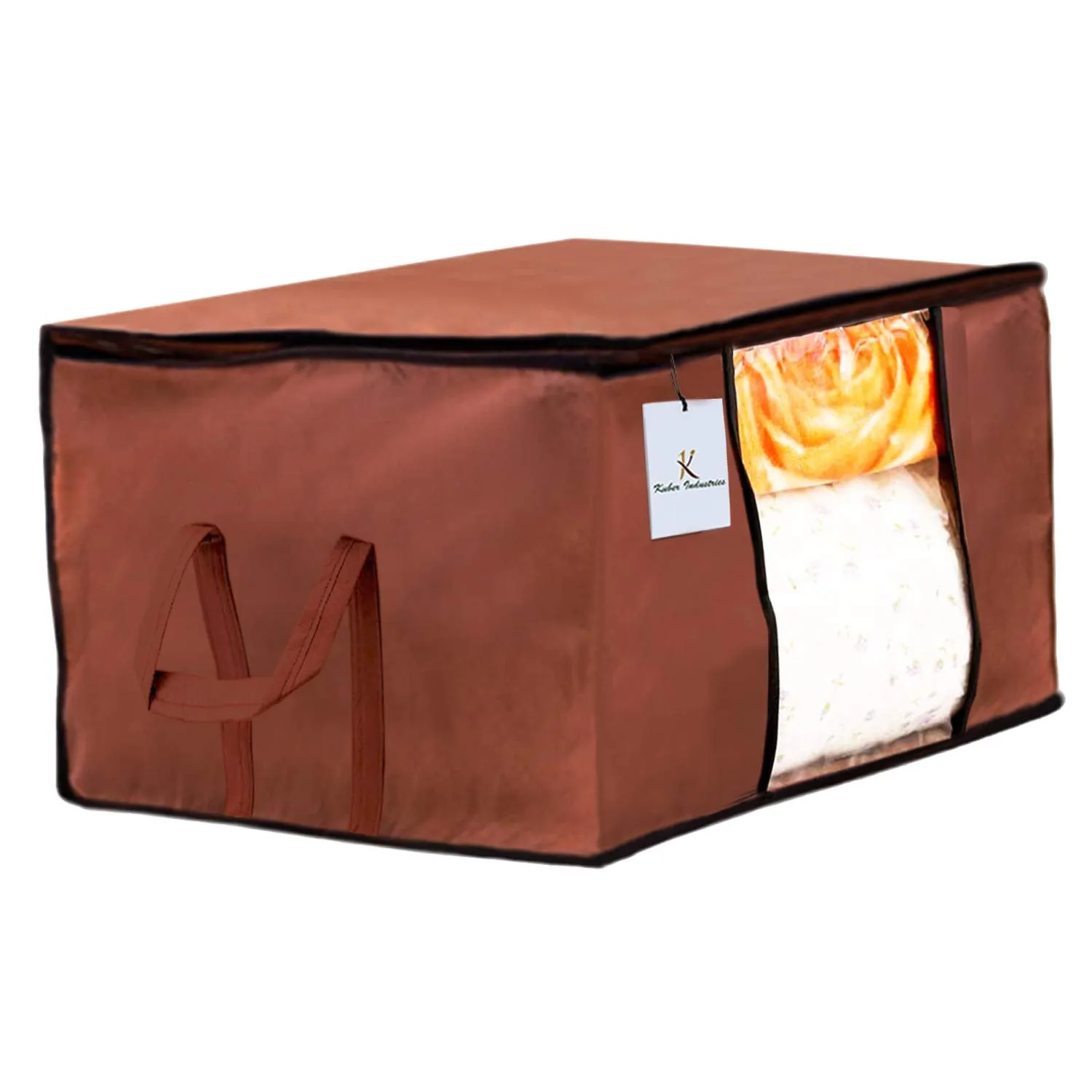 Kuber Industries Underbed Storage Bag, Storage Organiser, Blanket Cover Set of 3 - Pink,Royal Blue,Dark Brown Extra Large Size-CTKTC23941