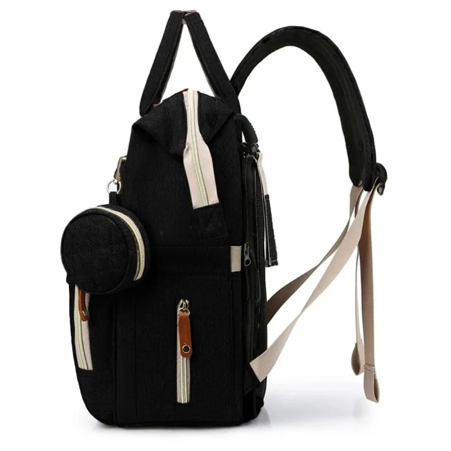 Little Story Diaper Bag with Pacifier Pouch (Black)