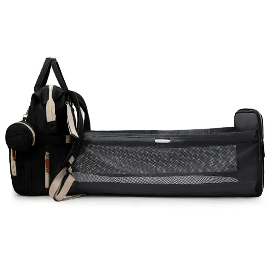 Little Story Diaper Bag with Pacifier Pouch (Black)