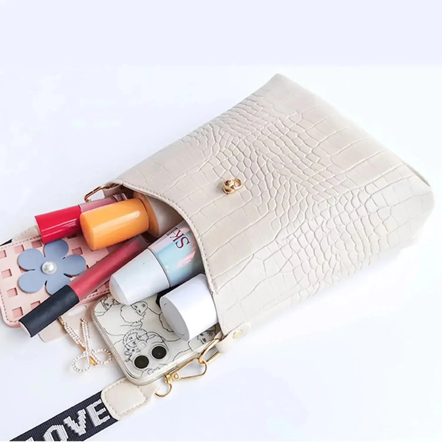 Luxury High Quality Ladies Handbags Crocodile Messenger Bags for Women Bucket Bag Pu Leather Crossbody Shoulder Bag Female