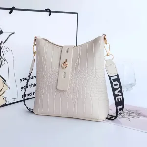 Luxury High Quality Ladies Handbags Crocodile Messenger Bags for Women Bucket Bag Pu Leather Crossbody Shoulder Bag Female