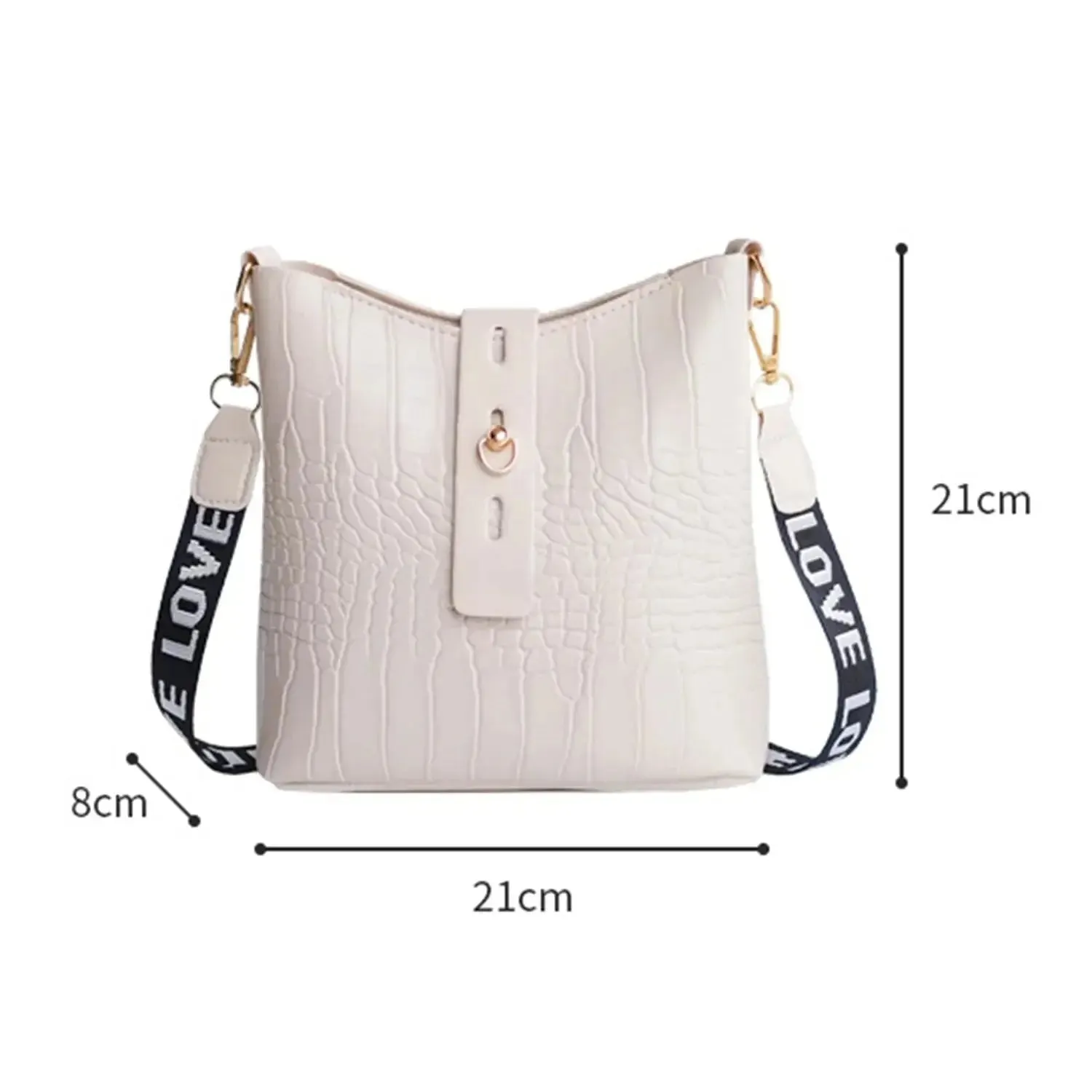 Luxury High Quality Ladies Handbags Crocodile Messenger Bags for Women Bucket Bag Pu Leather Crossbody Shoulder Bag Female