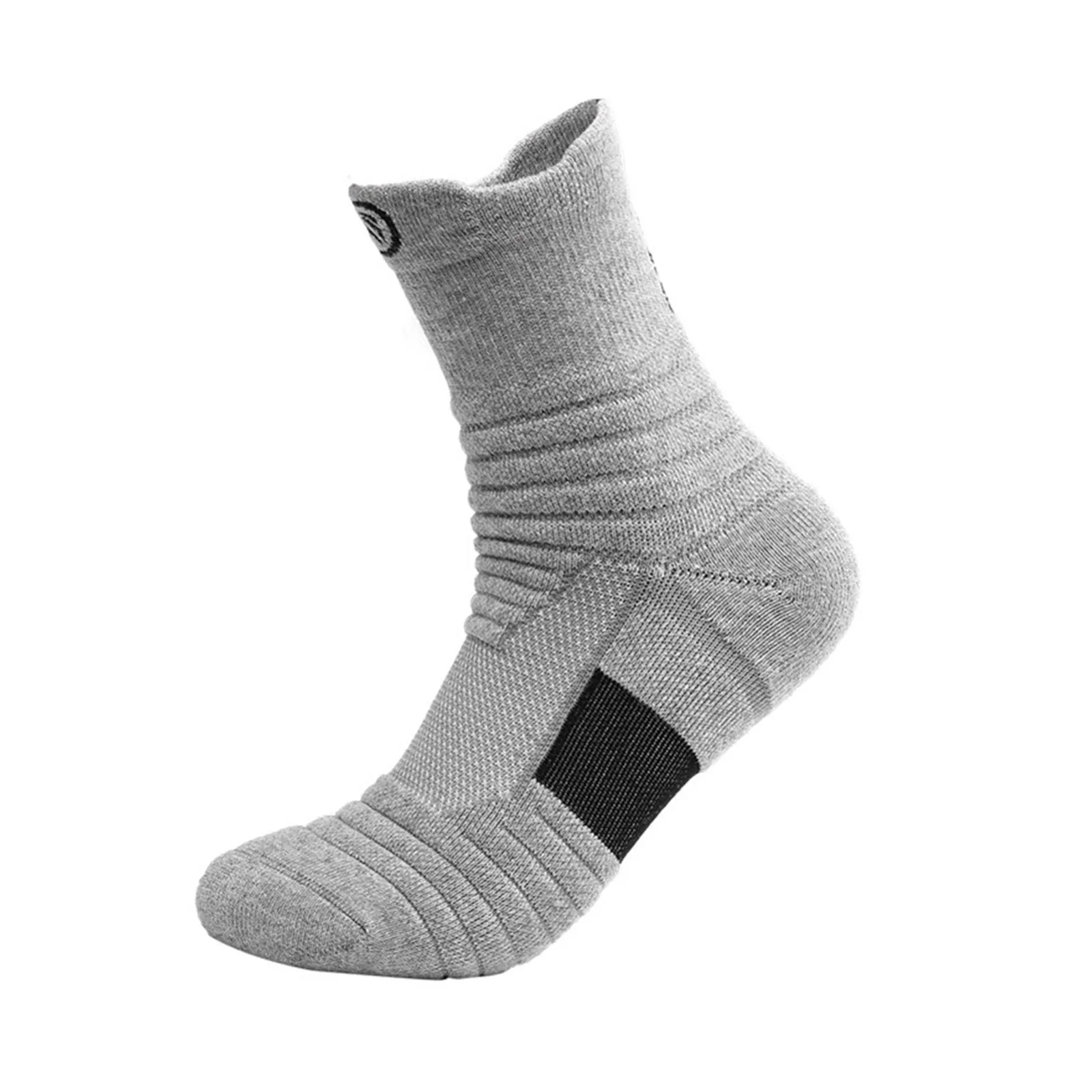 MID TUBE TERRT BOTTOM THICKEN WEARABLE BASKETBALL SPORT SOCK-3 PACKS