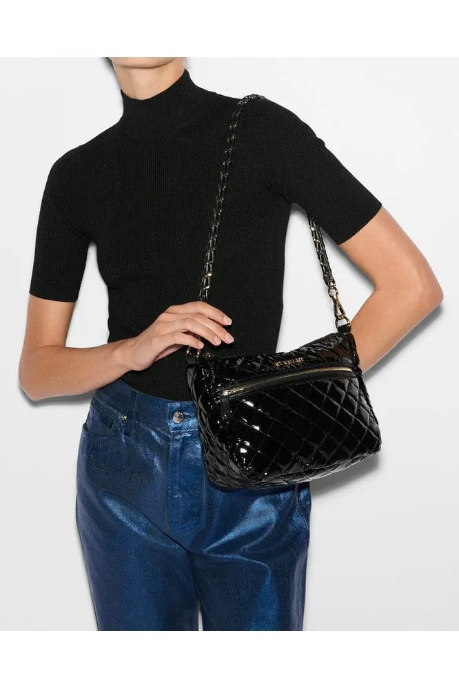 MZ Wallace Crosby Ella Crossbody 1597C0434 | Black Lacquer