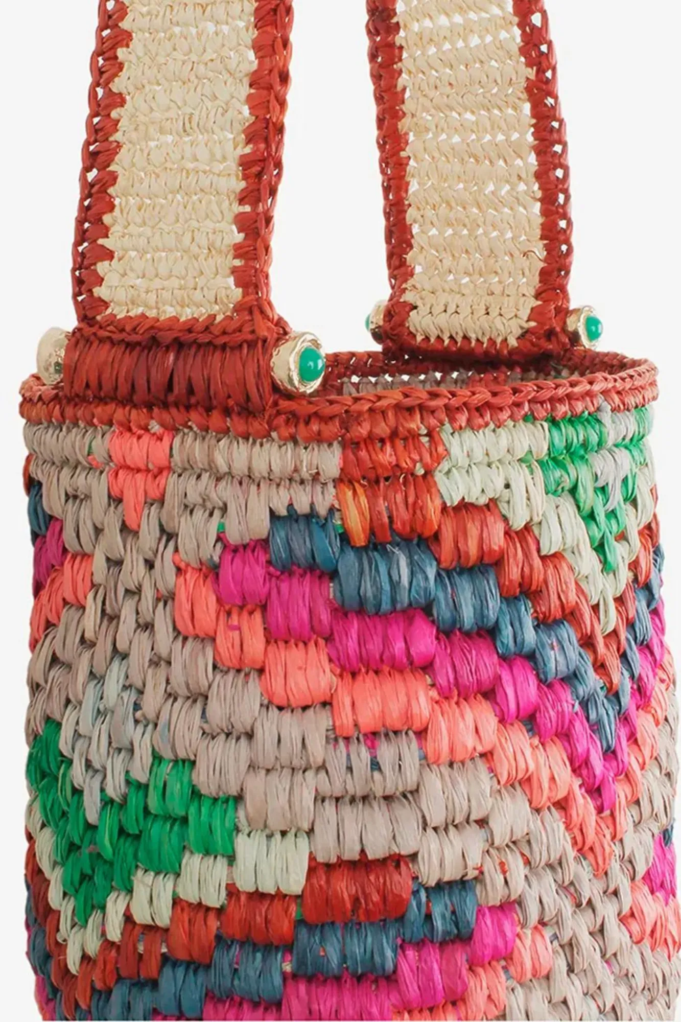 Raffia Bucket Bag in Pop