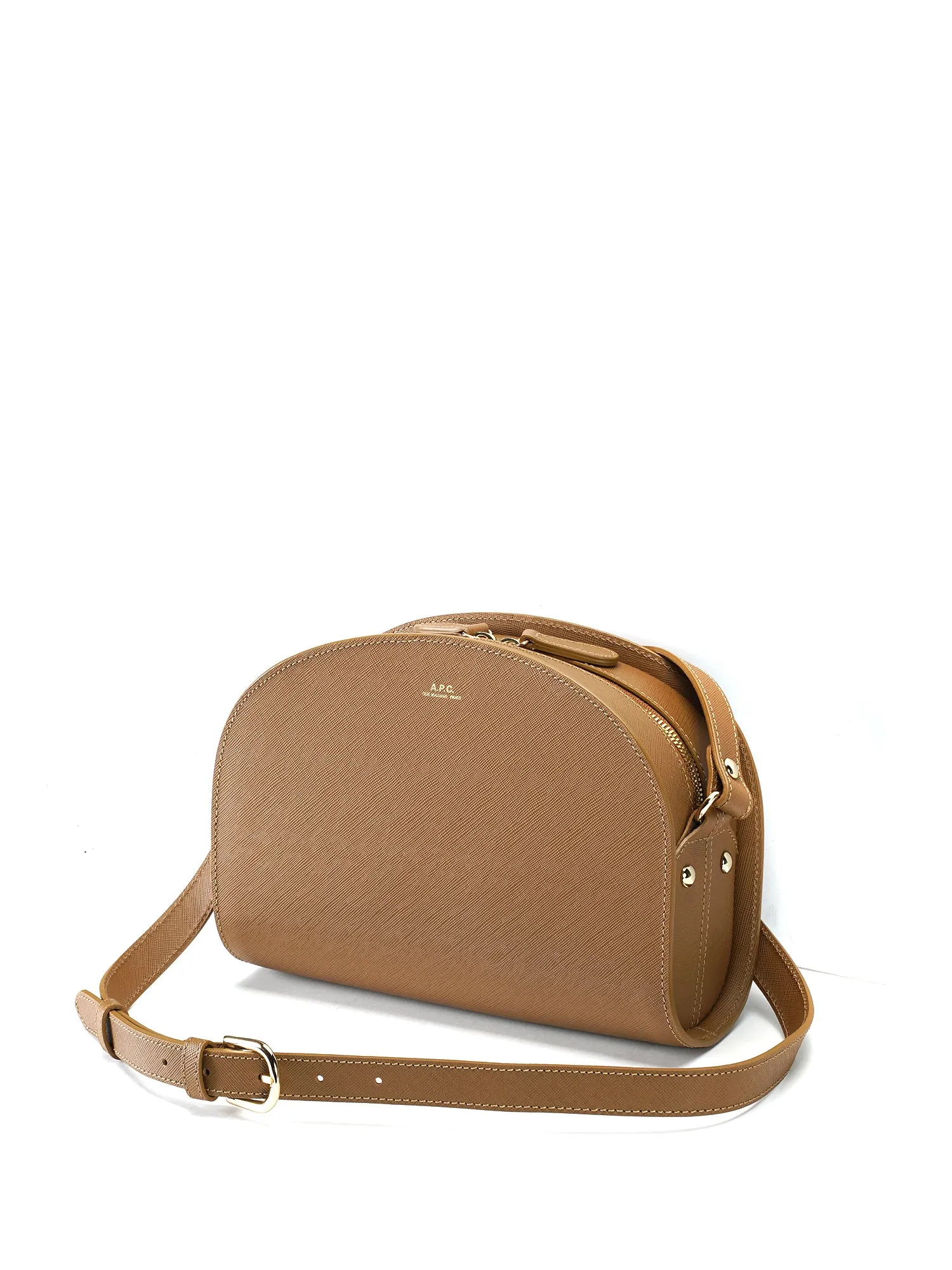 Sac Demi Lune Saffiano CAC MARRON GLACE