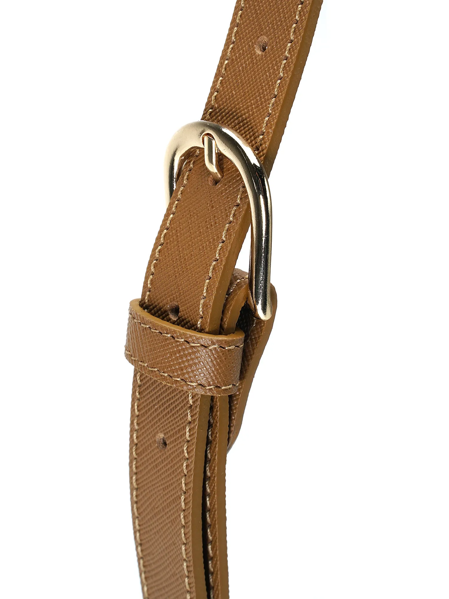Sac Demi Lune Saffiano CAC MARRON GLACE
