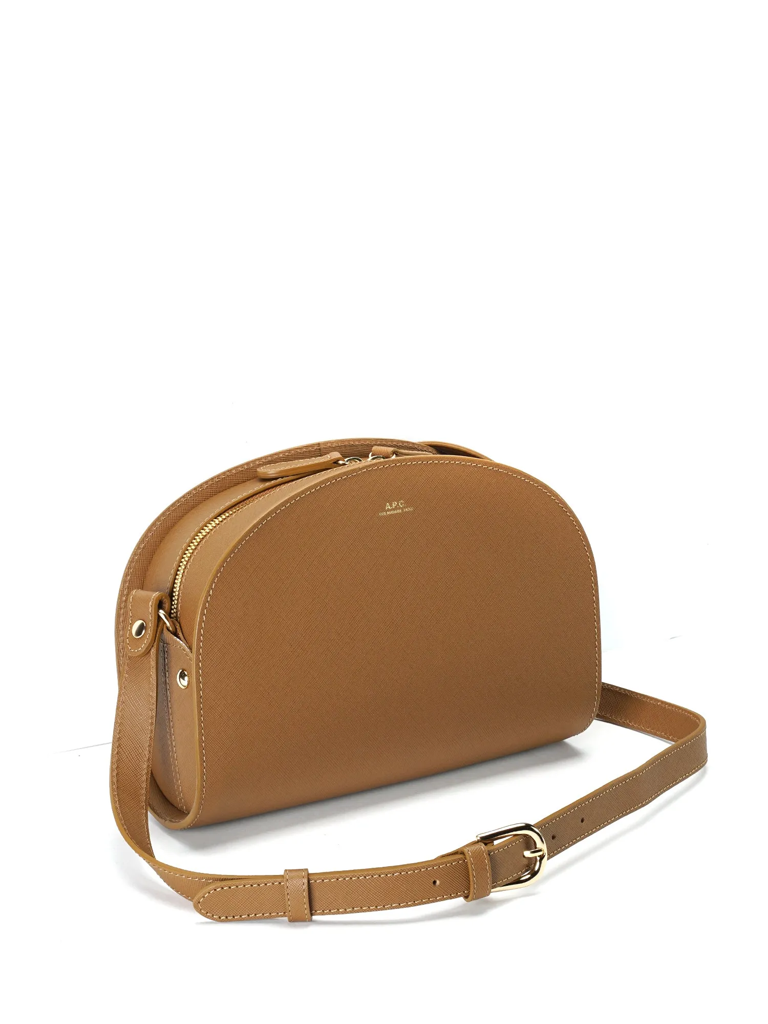Sac Demi Lune Saffiano CAC MARRON GLACE