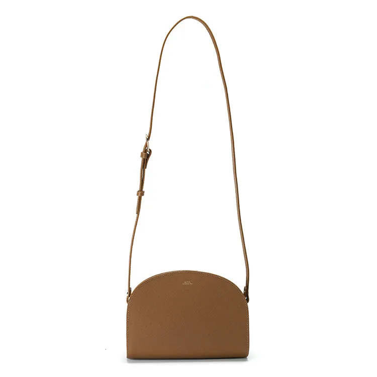 Sac Demi Lune Saffiano CAC MARRON GLACE