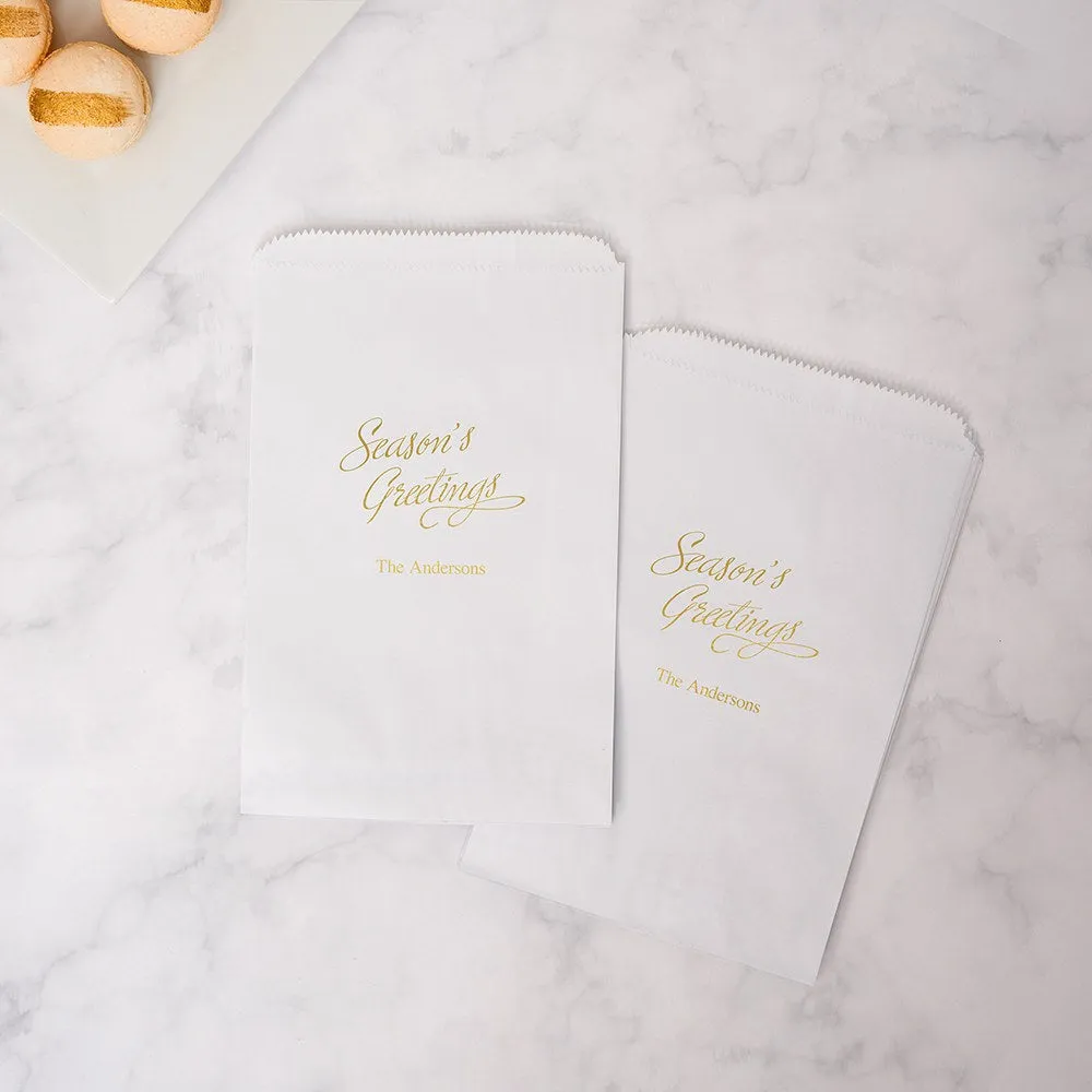 SEASON'S GREETINGS FLAT POCKET STYLE GOODIE BAG