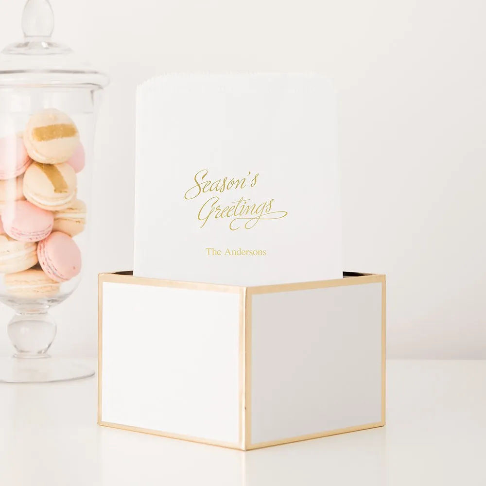 SEASON'S GREETINGS FLAT POCKET STYLE GOODIE BAG