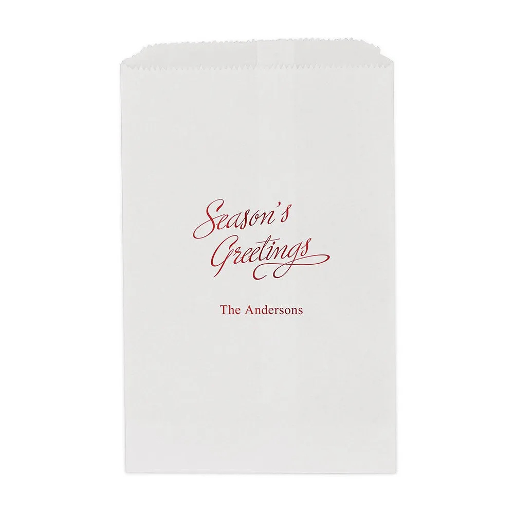 SEASON'S GREETINGS FLAT POCKET STYLE GOODIE BAG