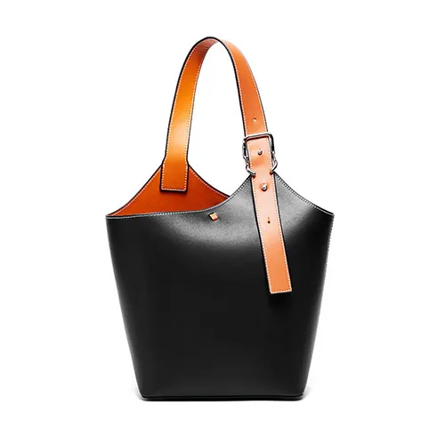 Small Leather Bucket Tote Shopper Bags Purse
