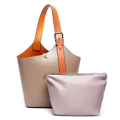 Small Leather Bucket Tote Shopper Bags Purse