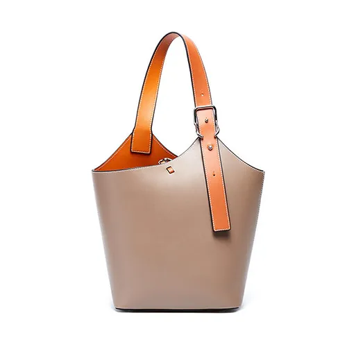 Small Leather Bucket Tote Shopper Bags Purse