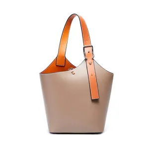 Small Leather Bucket Tote Shopper Bags Purse
