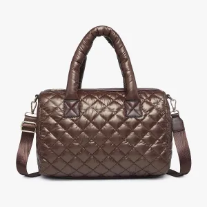 Trista Quilted Satchel -Brown