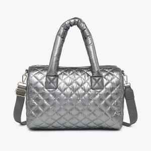 Trista Quilted Satchel -Gunmetal