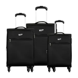 VIP Tivoli 4 Wheel Soft Trolley 58 69 80 3 Pcs Set Black