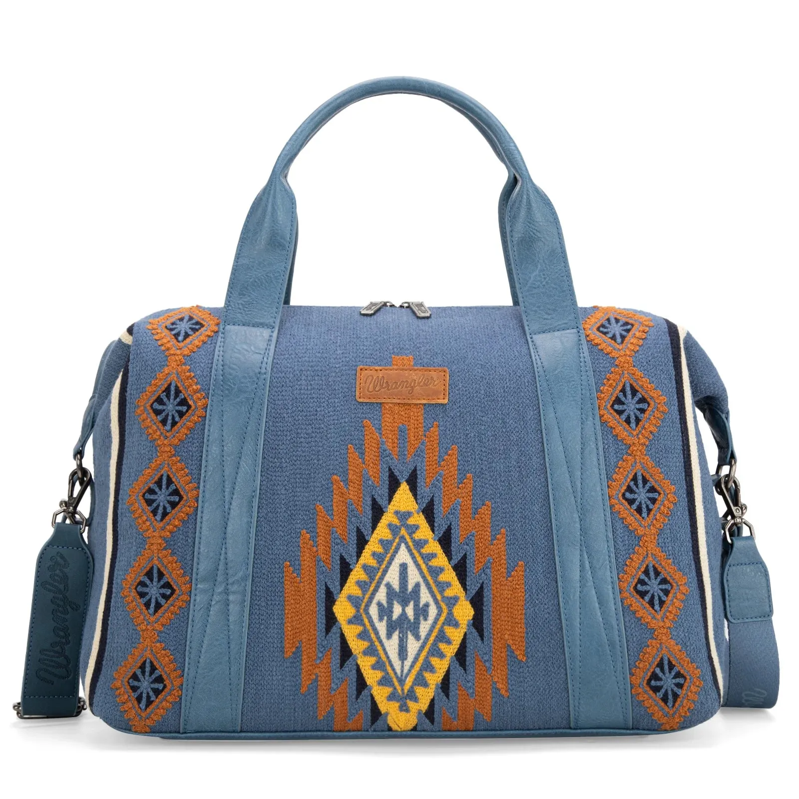 WG174-5110 Wrangler Southwestern Print Duffle Bag In Hot Pink Or Jean