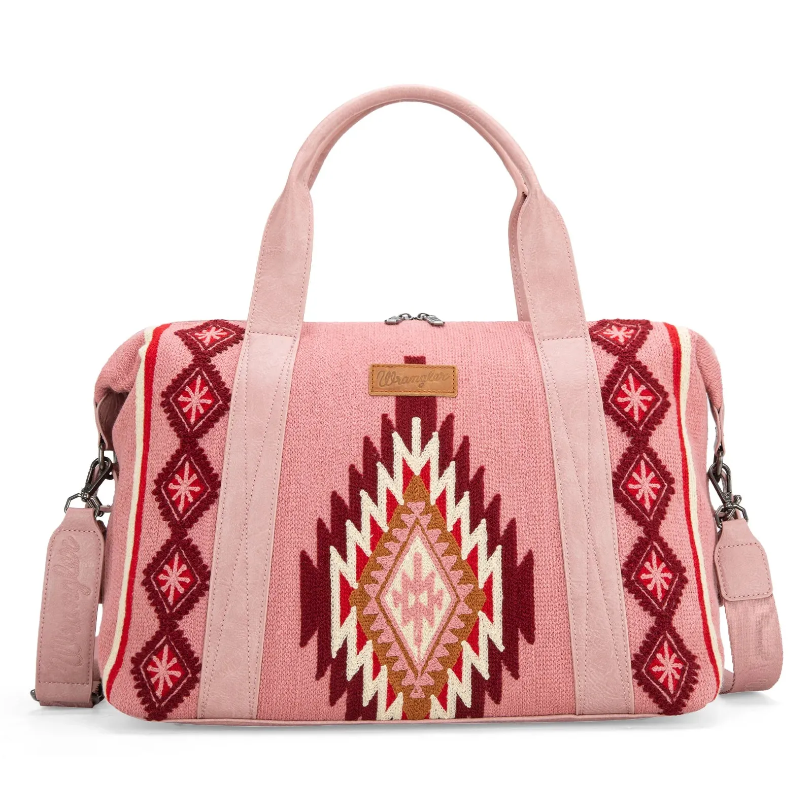 WG174-5110 Wrangler Southwestern Print Duffle Bag In Hot Pink Or Jean