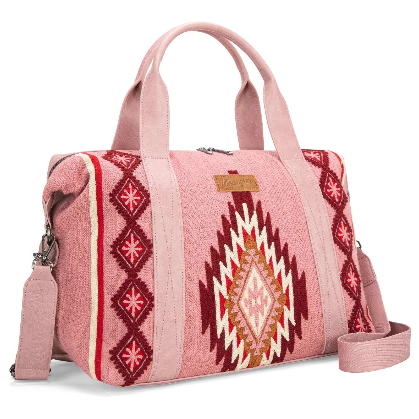 WG174-5110 Wrangler Southwestern Print Duffle Bag In Hot Pink Or Jean