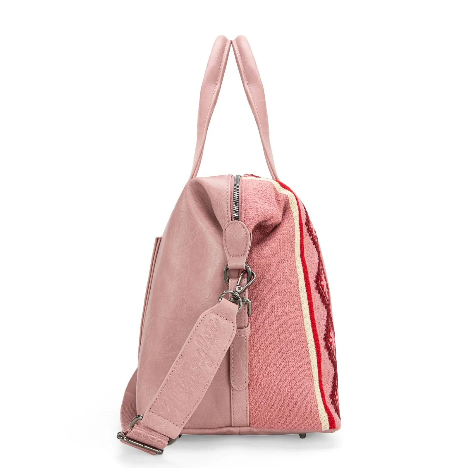WG174-5110 Wrangler Southwestern Print Duffle Bag In Hot Pink Or Jean