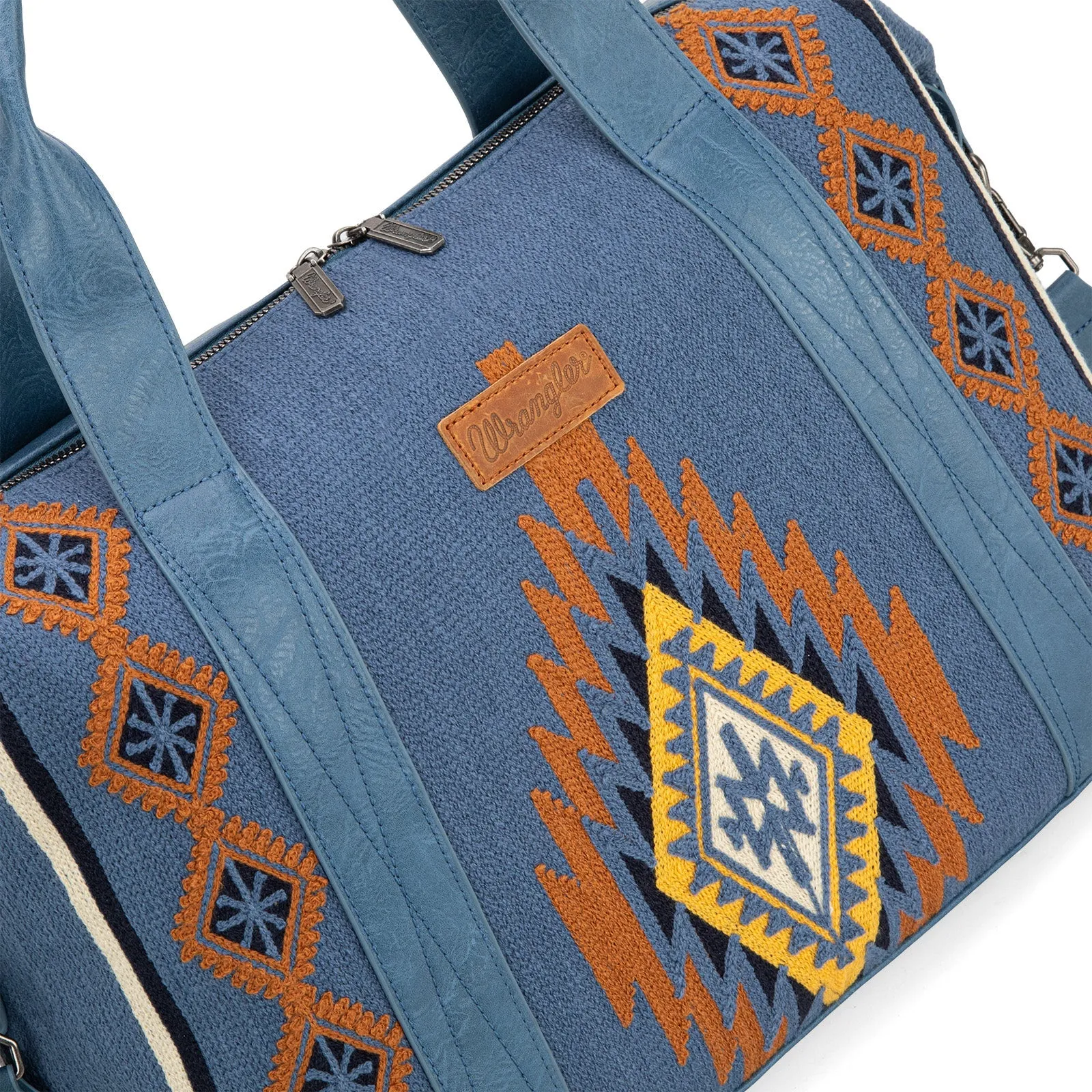 WG174-5110 Wrangler Southwestern Print Duffle Bag In Hot Pink Or Jean