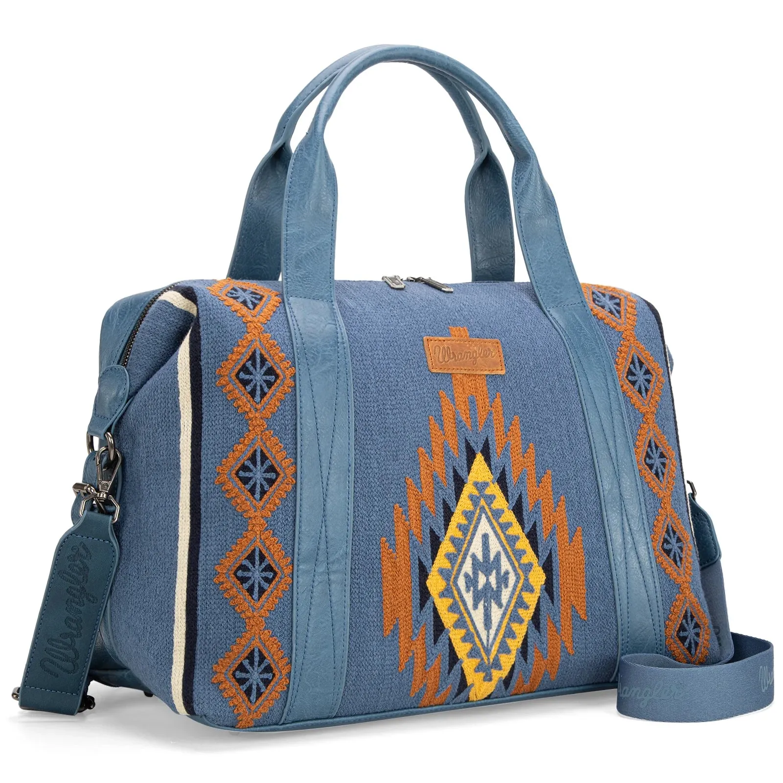 WG174-5110 Wrangler Southwestern Print Duffle Bag In Hot Pink Or Jean