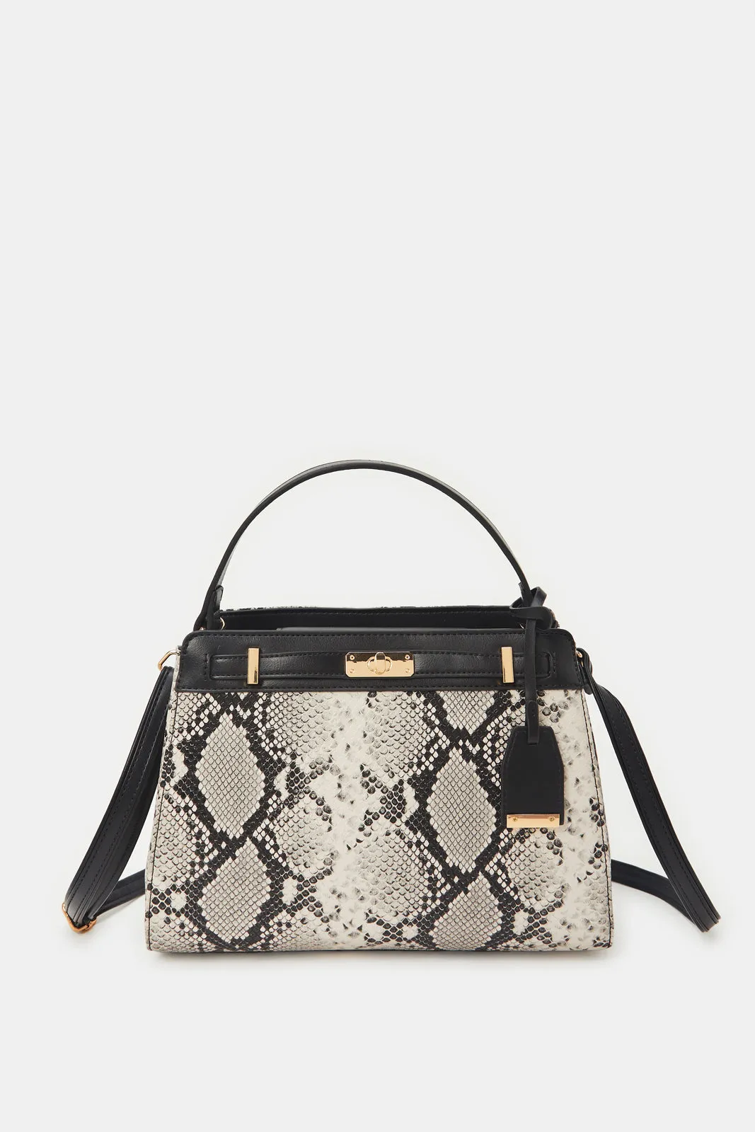 Women Black Animal Print Day Bag
