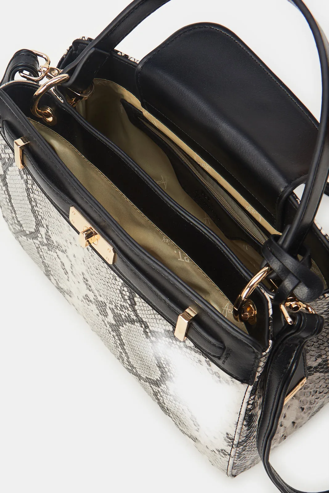 Women Black Animal Print Day Bag