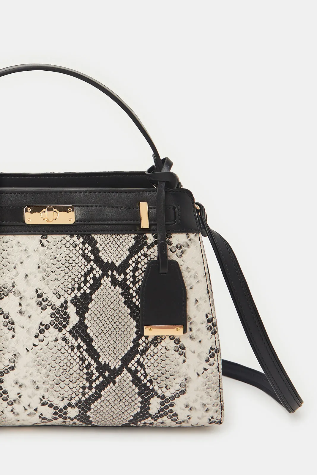 Women Black Animal Print Day Bag